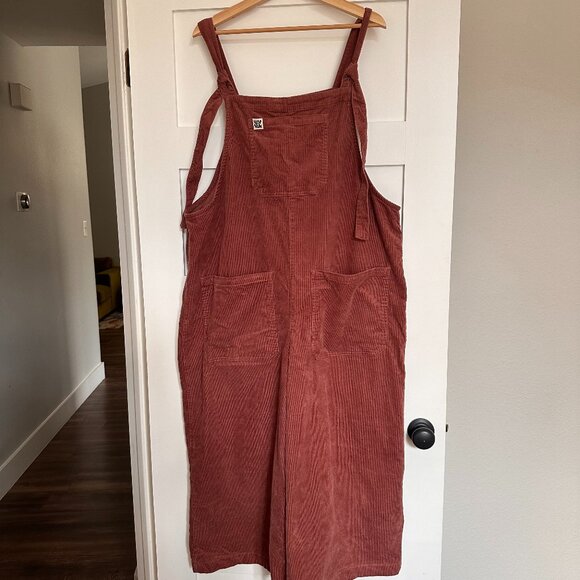 Lucy & Yak Corduroy Dusty Pink Wide Leg Dungarees / Overalls (UK 20R / US 16R) - Picture 1 of 3